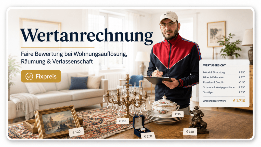 Wohnungsauflösung mit Wertanrechnung und Fixpreis